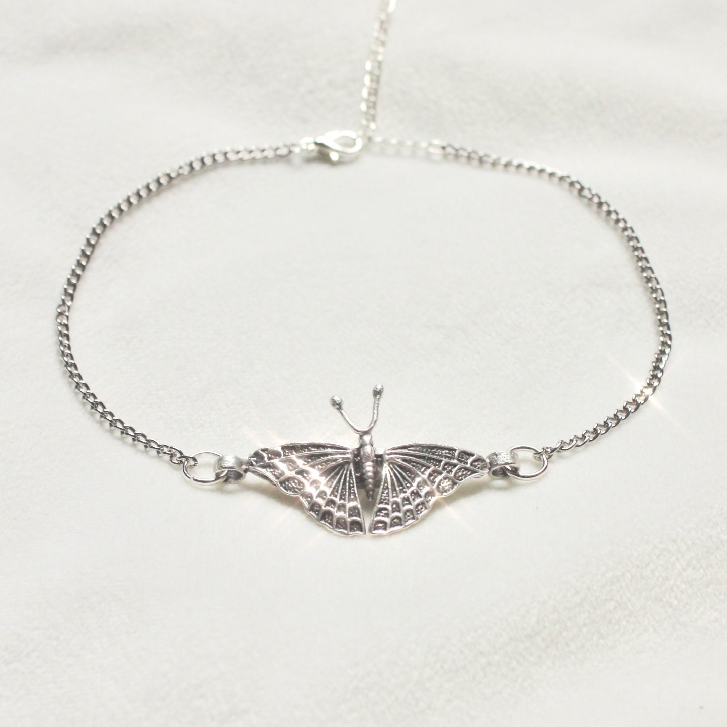 Happiness is a Butterfly Choker in Silver