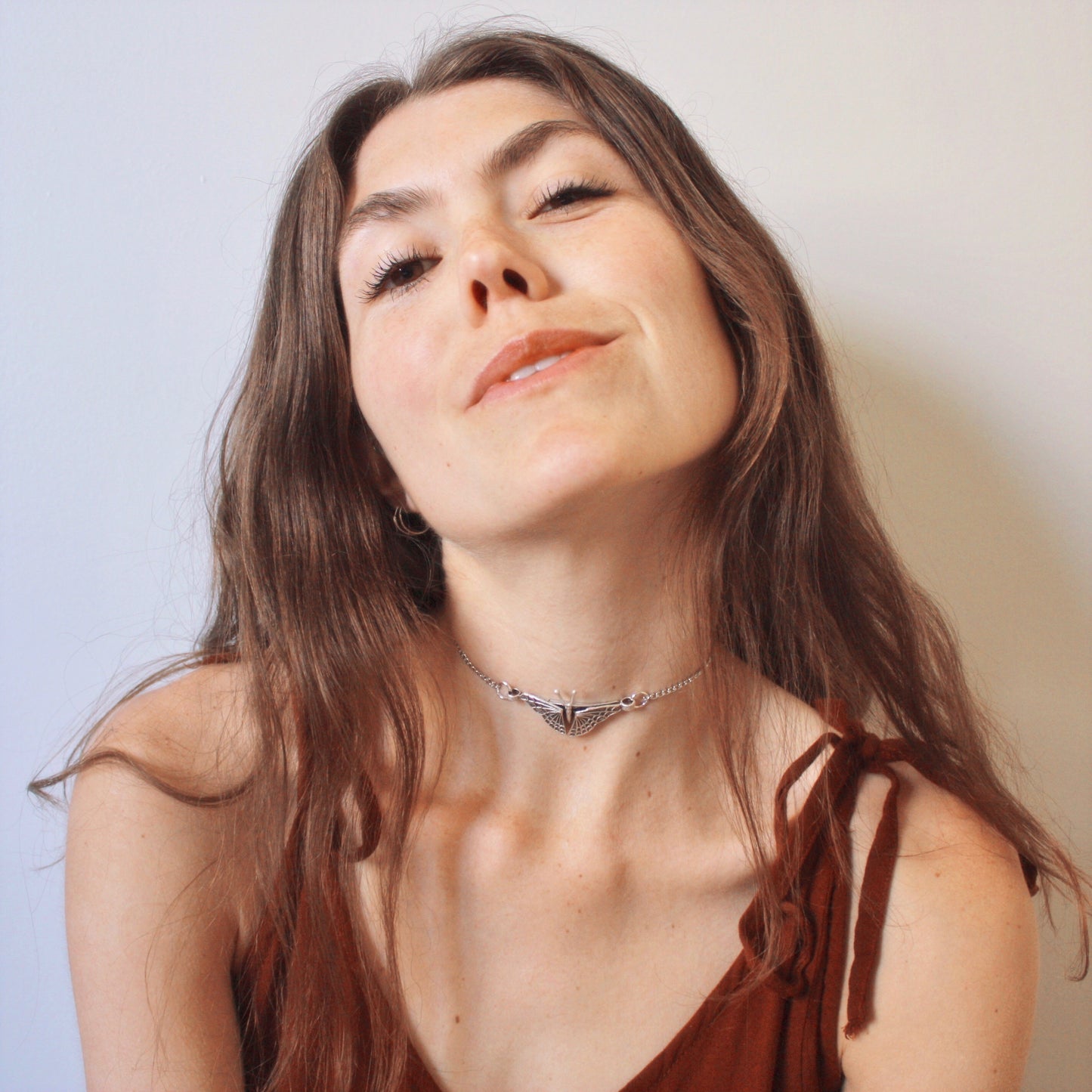 Happiness is a Butterfly Choker in Silver