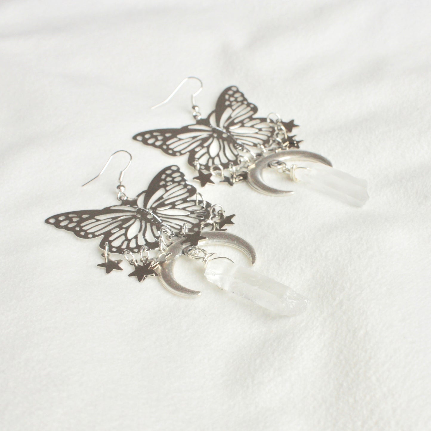 Moonlight Lovers Earrings in Silver