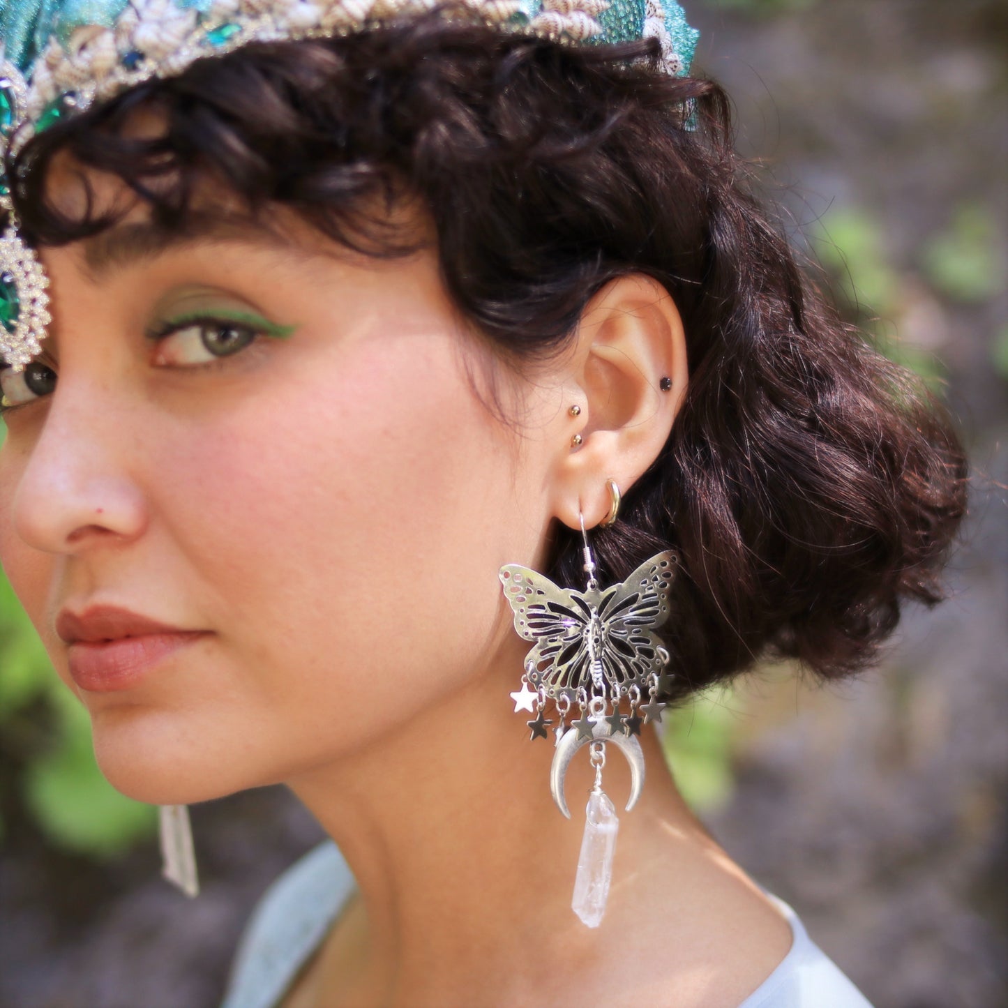 Moonlight Lovers Earrings in Silver
