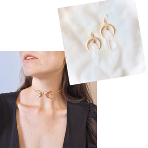 Duality Choker/Duality Earrings- GOLD BUNDLE