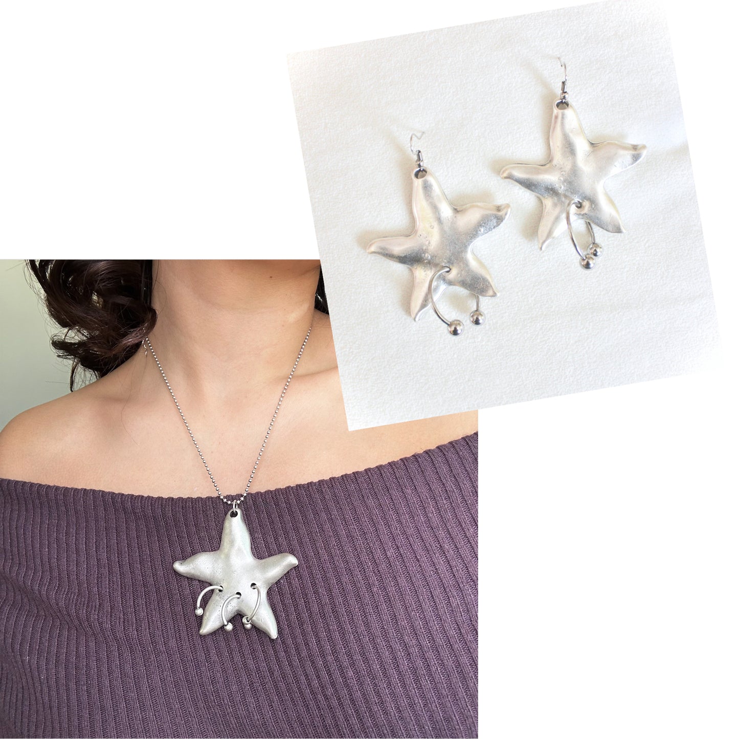 Stubborn Beauty Choker/Revive Earrings- SILVER BUNDLE