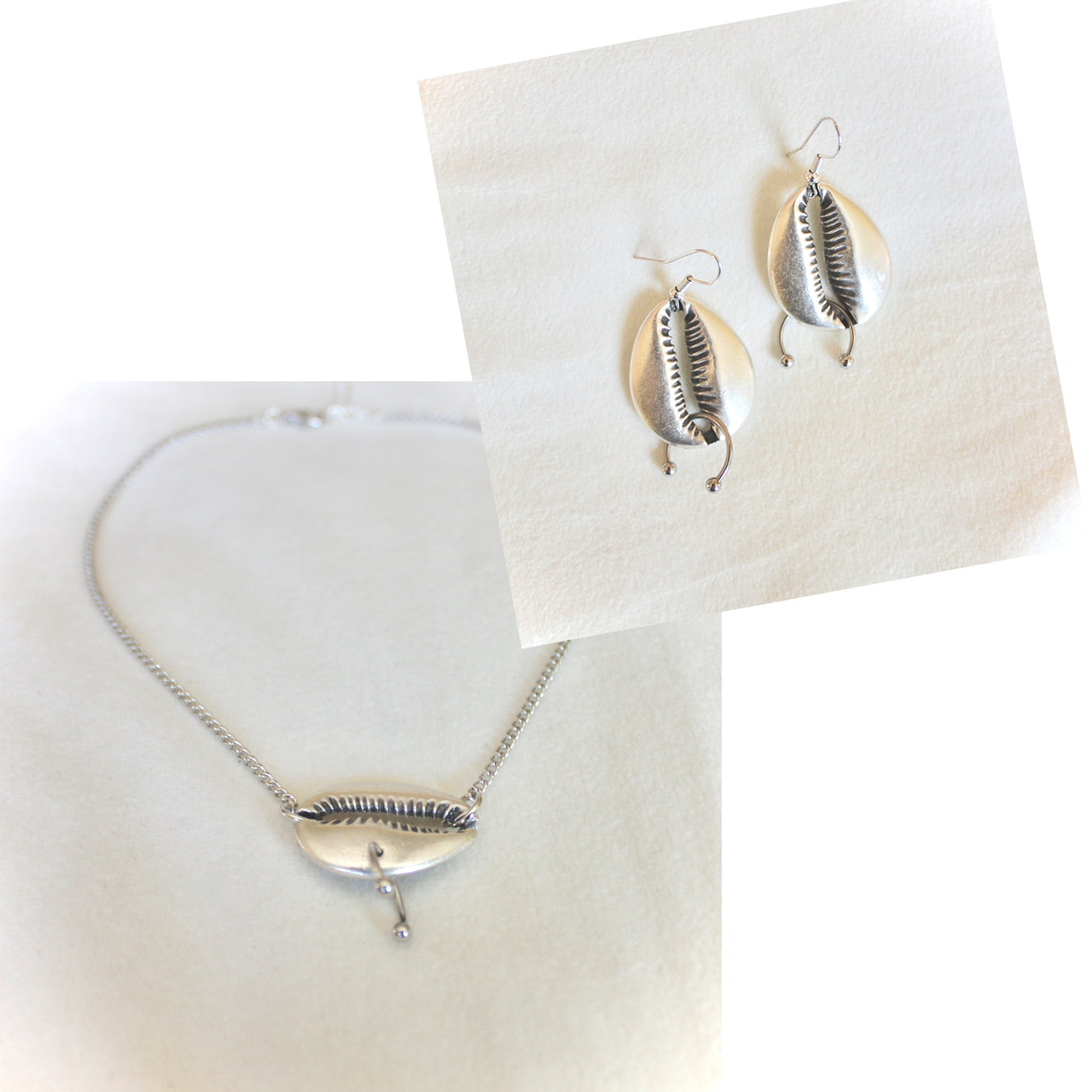 Swept Up Choker/Swept Up Earrings- SILVER BUNDLE