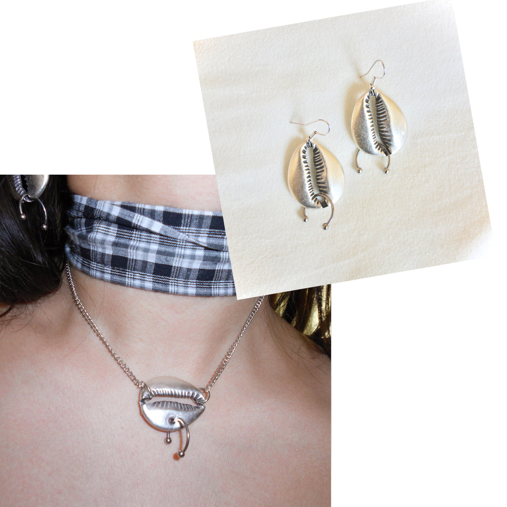 Swept Up Choker/Swept Up Earrings- SILVER BUNDLE