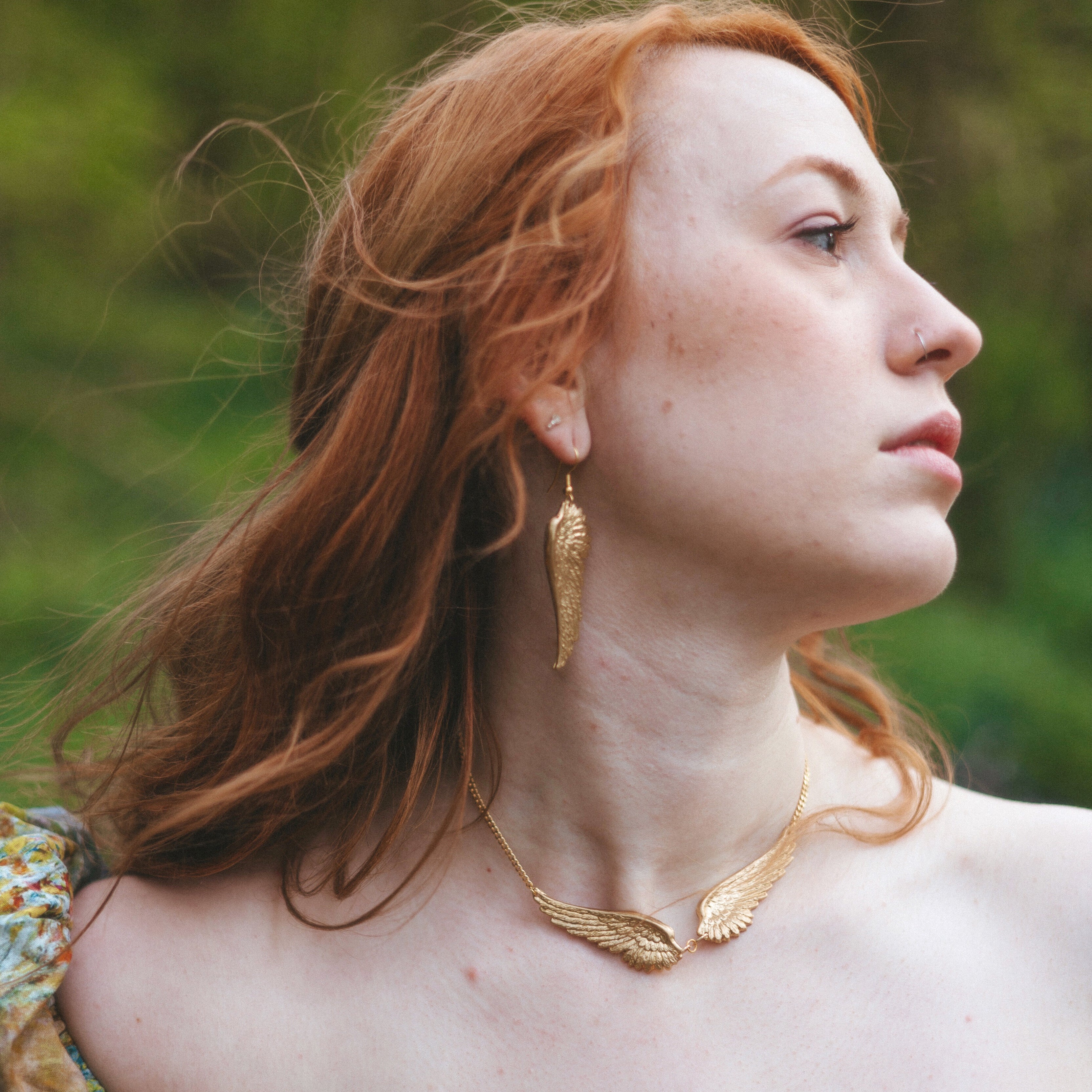 When it Lands Choker/When it Lands Earrings- GOLD BUNDLE