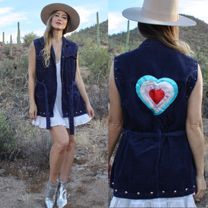 All My Hearts Vest in Navy - Size L