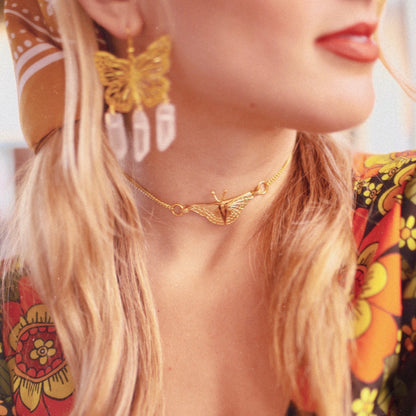 Happiness is a Butterfly Choker in Gold