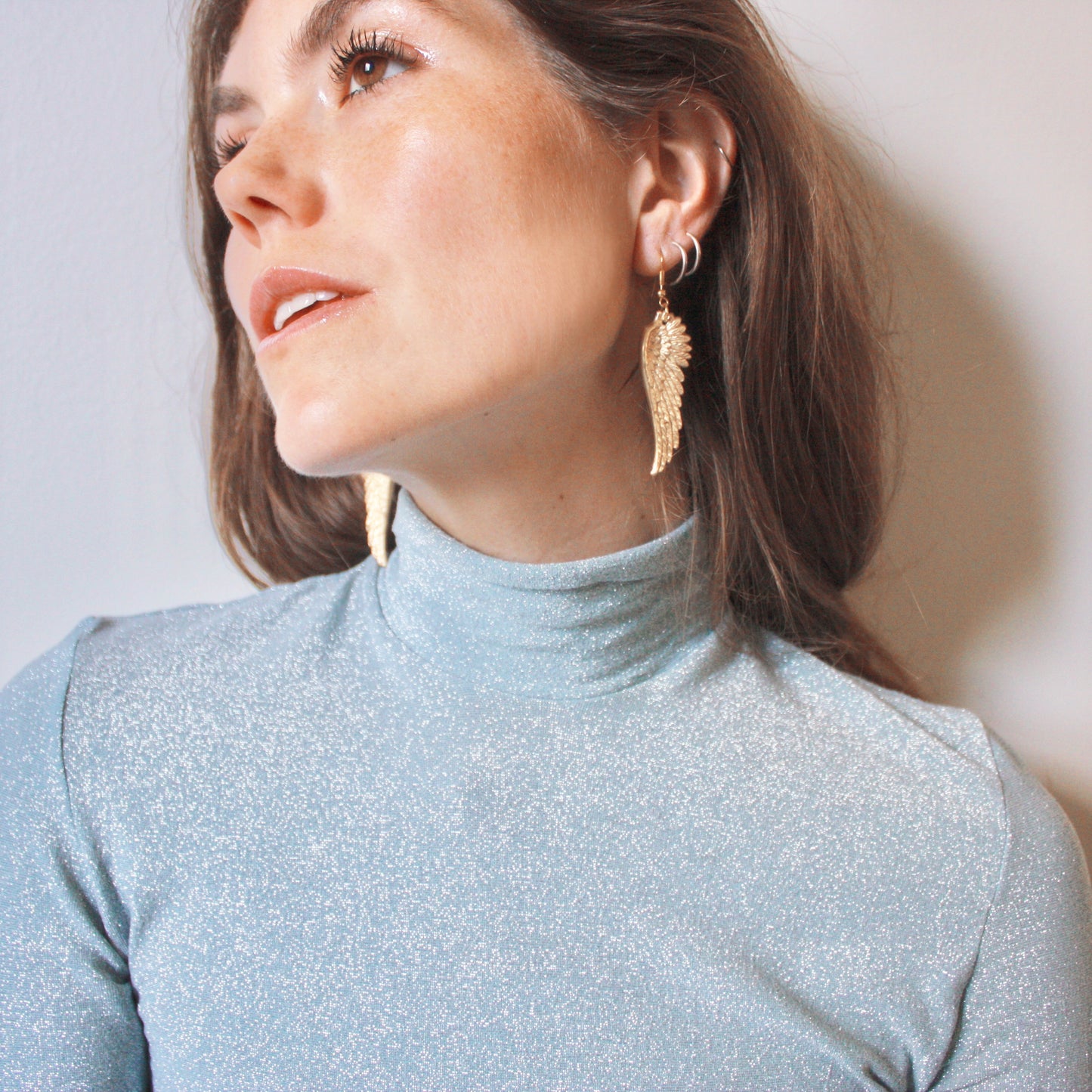 When it Lands Earrings in Polished Brass