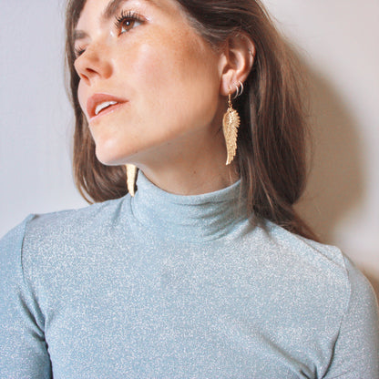 When it Lands Earrings in Polished Brass